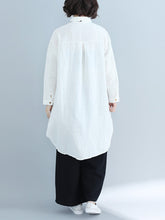 Loose Solid Color Long Sleeve Shirt